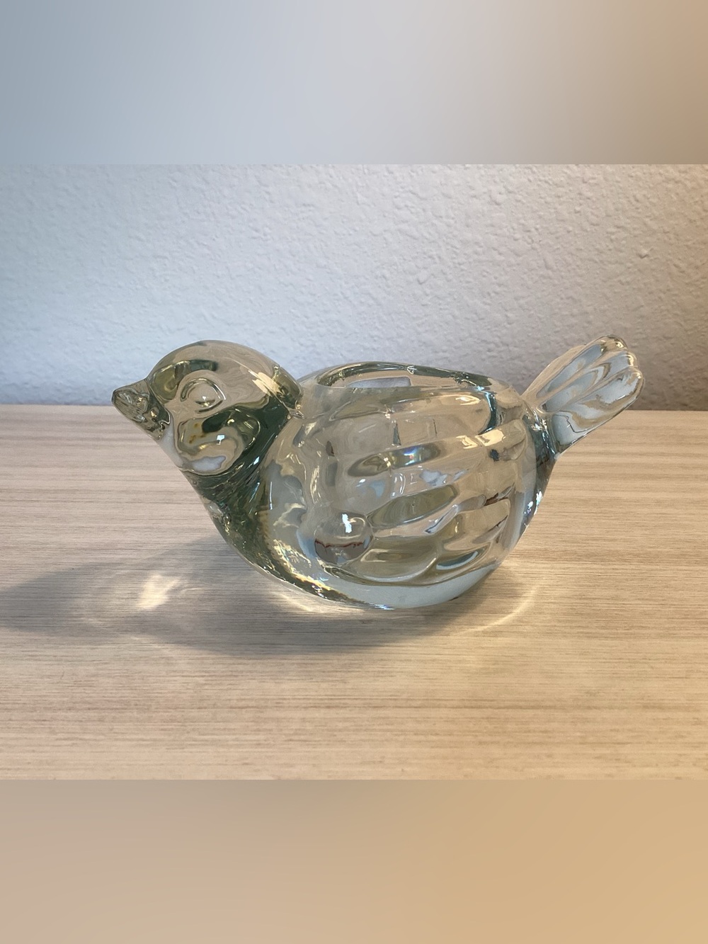 Vtg Indiana Glass Bird Votive Tea Light Candle Holder Clear Crystal  - IEC
